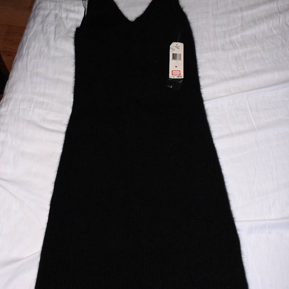 RALPH LAUREN Dress Women Black Angora Vintage Medium NWT made in Hong Kong